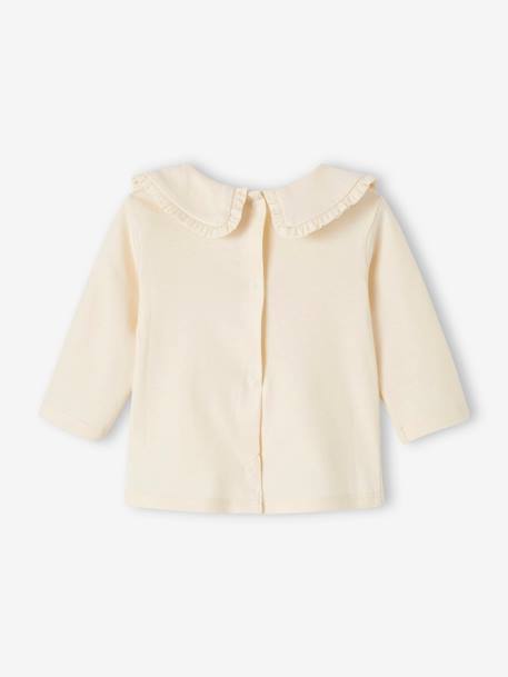 Long Sleeve Top with Peter Pan Collar, for Babies aqua green+Beige+pale pink 
