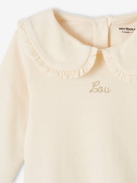 Long Sleeve Top with Peter Pan Collar, for Babies aqua green+Beige+pale pink 