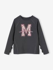 Girls-Long Sleeve Sports Top in Techno Fabric for Girls