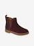Leather Boots for Girls, Designed for Autonomy bordeaux red 
