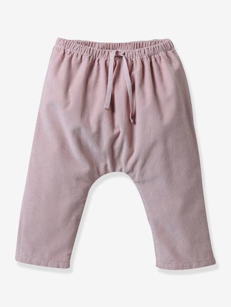 Corduroy Harem-Style Trousers for Babies, by CYRILLUS old rose 