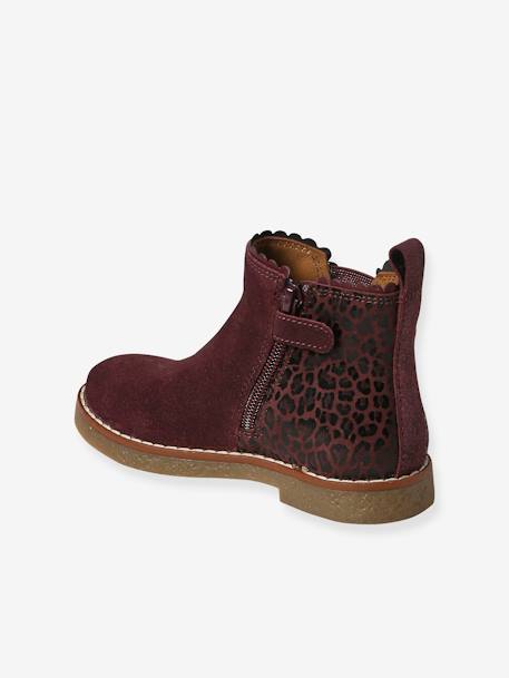 Leather Boots for Girls, Designed for Autonomy bordeaux red 