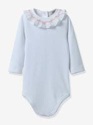 Baby-Bodysuits & Sleepsuits-Smocked Bodysuit in Organic Cotton for Babies, by CYRILLUS