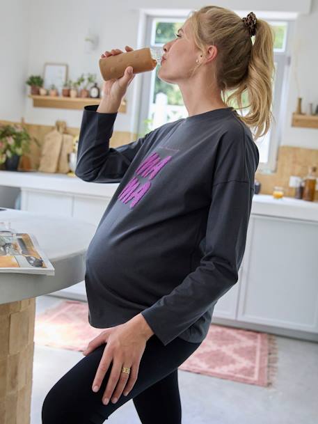 Top with Message for Maternity anthracite 