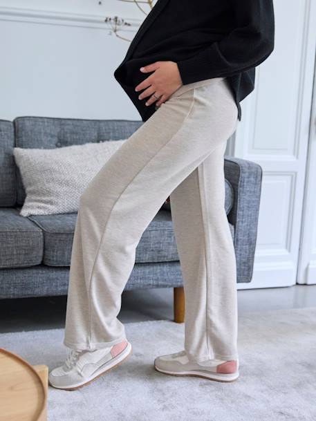 Wide-Leg Trousers with Belly Band for Maternity anthracite 
