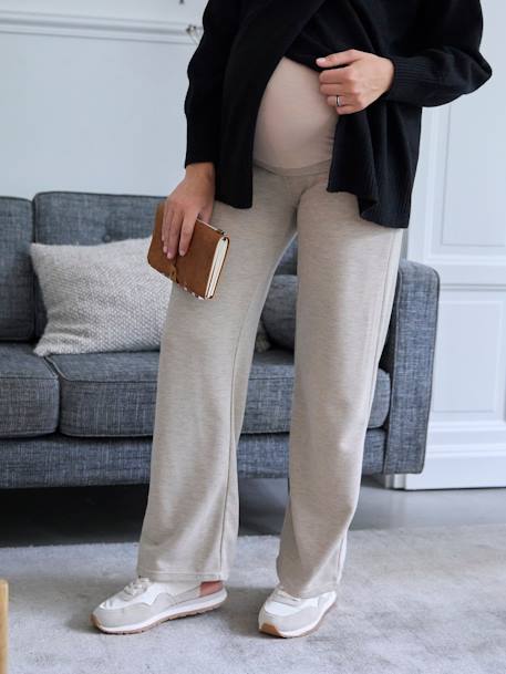 Wide-Leg Trousers with Belly Band for Maternity anthracite 