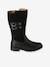 Leather Riding Boots with Zip, for Girls black 