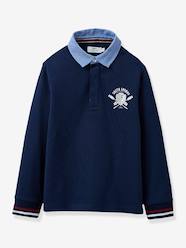 Boys-Cardigans, Jumpers & Sweatshirts-Rugby Polo Shirt in Organic Cotton for Boys, by CYRILLUS