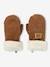 Velour Mittens with Sherpa Lining for Boys beige 
