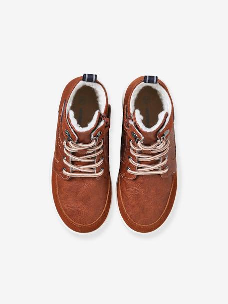 High-Top Trainers with Laces & Zips for Children brown 