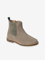 Shoes-Boys Footwear-Boots-Leather Boots with Zip & Elastic for Children