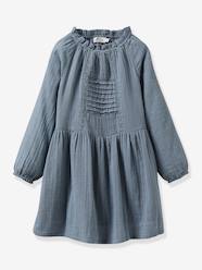 Girls-Cotton Gauze Dress for Girls, by CYRILLUS