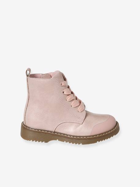 Boots with Laces & Zip for Girls, Designed for Autonomy rose 