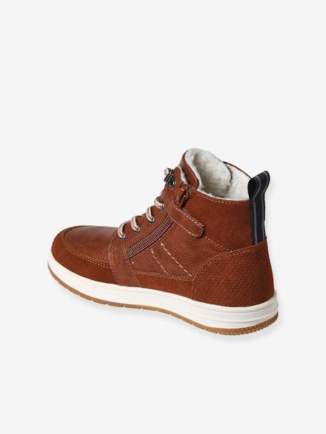 High-Top Trainers with Laces & Zips for Children brown 