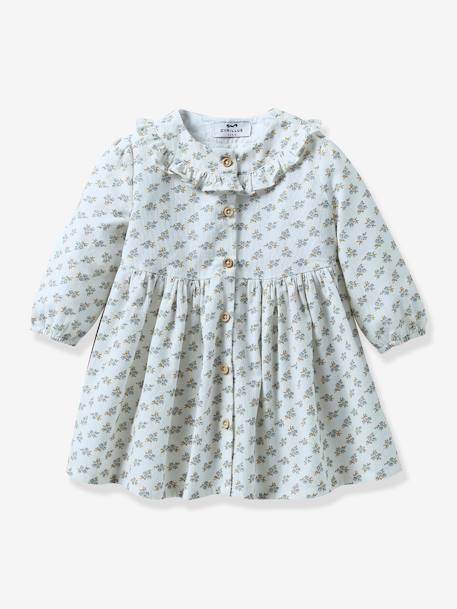 Printed Corduroy Dress for Babies, by CYRILLUS printed blue 