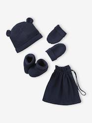 Baby-Beanie, Mittens & Booties Set, Matching Pouch, for Newborn Babies