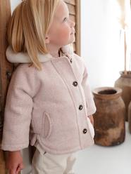 Woollen Coat Lined in Faux Fur for Babies