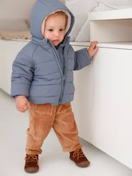 Padded Jacket with Removable Lined Hood for Babies