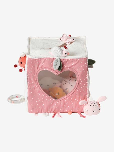 Large Activity Cube in Fabric, Pink World rose 