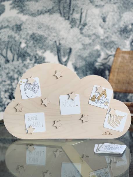 Clouds & Stars Wooden Board, Les Petites Hirondelles wood 