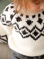 Baby-Jumpers, Cardigans & Sweaters-Jacquard Knit Jumper for Babies
