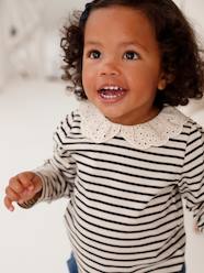 Long Sleeve Top with Embroidered Collar, for Babies