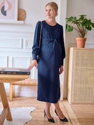 Long Dress with Draped Effect, for Maternity