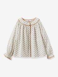 -Kate Print Velour Blouse for Girls, by CYRILLUS