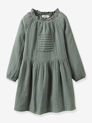 Cotton Gauze Dress for Girls, by CYRILLUS