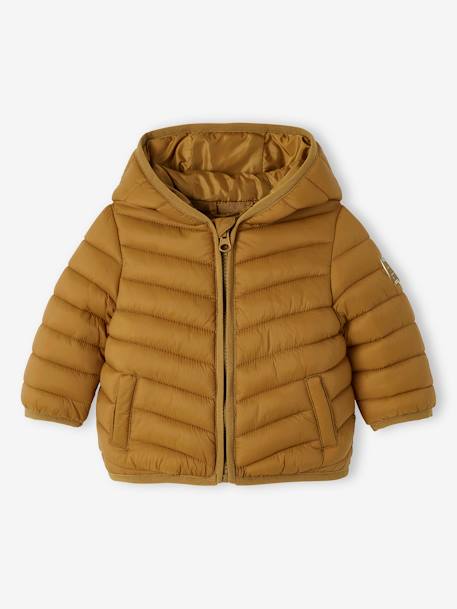 Lightweight Padded Jacket with Hood for Babies BLUE DARK SOLID+bronze 