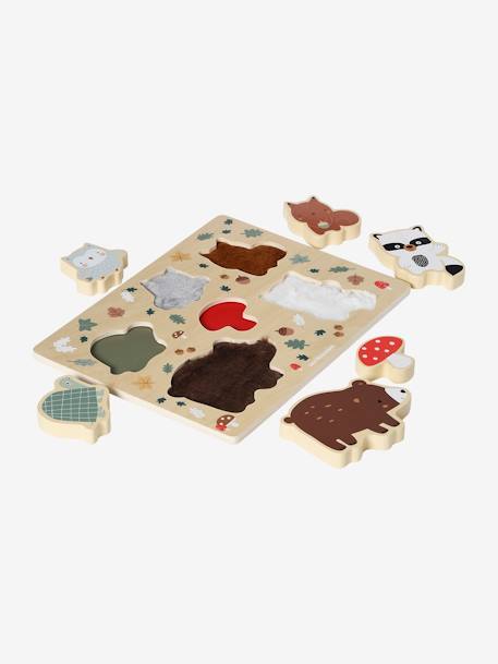 Chunky Tactile Puzzle in FSC® Wood beige+brown 