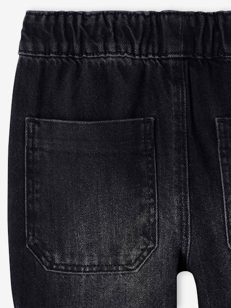 Pull-On Cargo-Type Denim Trousers for Boys black denim+double stone+stone 