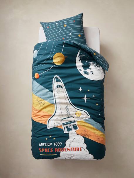 Duvet Cover + Pillowcase Set for Children, SPACE ADVENTURE multicoloured 
