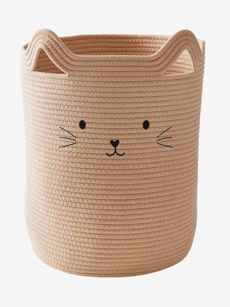 Cotton Rope Storage Basket, Cat beige 