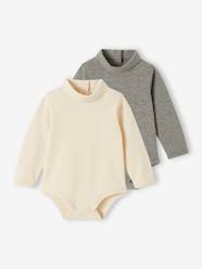 Pack of 2 Bodysuits with Polo Neck for Babies