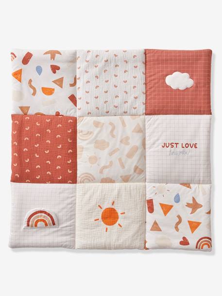 Quilted Play Mat / Playpen Base Mat in Organic* Cotton, Happy Sky multicoloured 