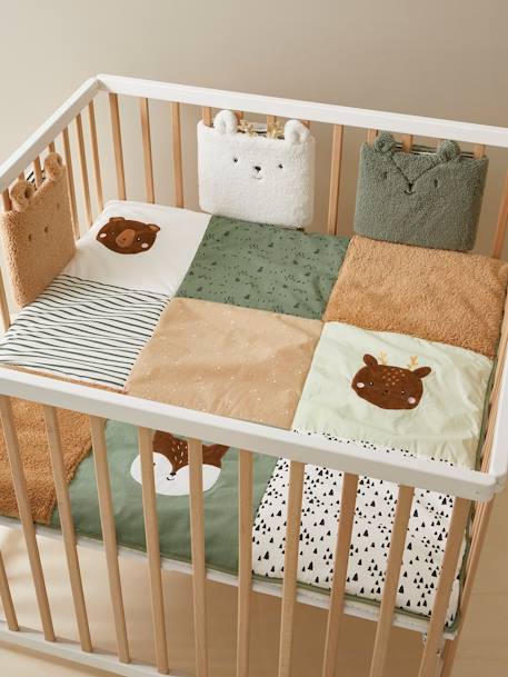 Padded Play Mat, Green Forest White 