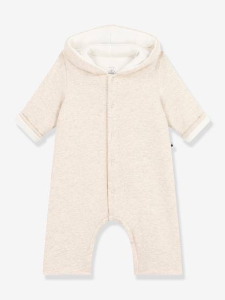Quilted Jumpsuit with Hood in Cotton for Babies, PETIT BATEAU beige 