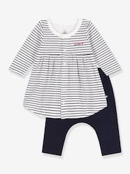 Striped Dress & Leggings in Cotton, for Babies, PETIT BATEAU