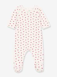 -Heart Sleepsuit in Velour for Babies, PETIT BATEAU