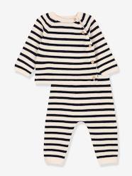 Baby-Striped Wool & Cotton Knit Ensemble for Babies, PETIT BATEAU
