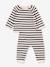 Striped Wool & Cotton Knit Ensemble for Babies, PETIT BATEAU printed beige 