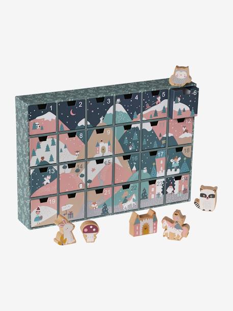 Advent Calendar with Toys in FSC® Wood grey+rose 