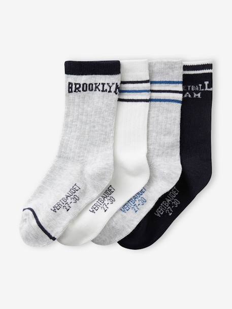 Pack of 5 Pairs of Sports Socks for Boys grey 