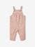Dungarees in Printed Velour for Babies rosy 