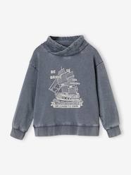 -Sweatshirt with Snood Collar, Pirate Ship Motif & Faded Effect for Boys