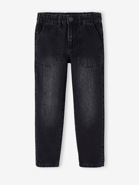 Wide-Leg Carpenter Jeans for Boys black denim+stone 