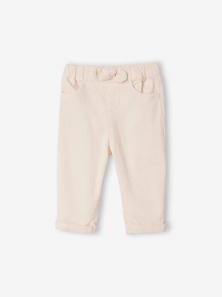 Mum Fit Corduroy Trousers for Babies ecru 