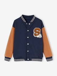 Boys-Cardigans, Jumpers & Sweatshirts-Varsity Jacket with Motif on the Back for Boys
