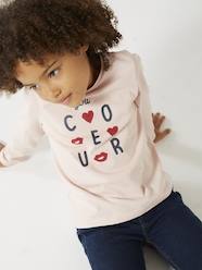 Girls-Tops-T-Shirts-Long Sleeve Top with Iridescent Message for Girls